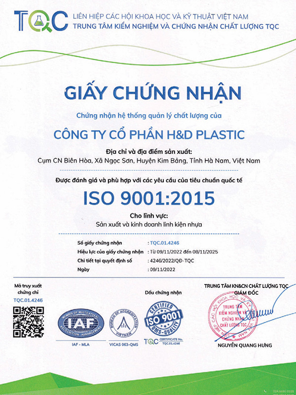 CÔNG TY CỔ PHẦN H&D PLASTIC